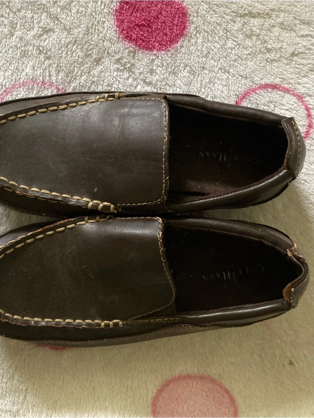 Cole Haan Dark Brown Kids Moccasin Slip-Ons